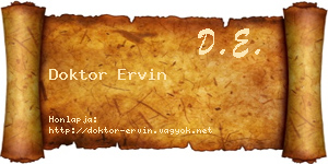 Doktor Ervin névjegykártya