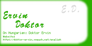 ervin doktor business card